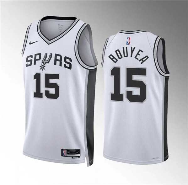Men%27s San Antonio Spurs #15 Jamaree Bouyea White Association Edition Stitched Basketball Jersey Dzhi->san antonio spurs->NBA Jersey